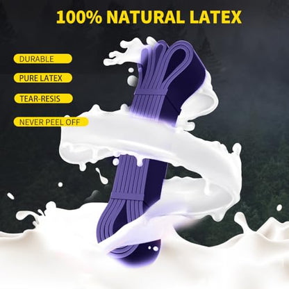 ROSAPOAR Resistance Band Pull up Band Fitness Exercise Bands Natural Latex for Workout Body Stretch Powerlifting Band Fitness Sport Training at Home/The Gym - color: purple