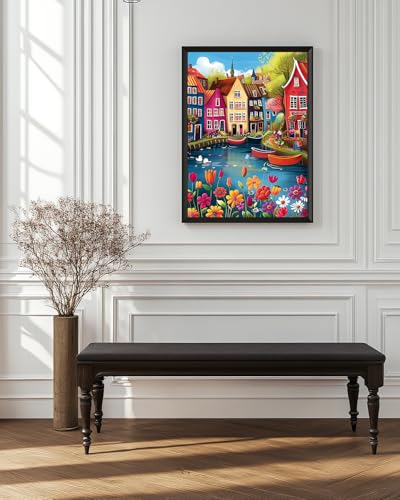 Abstract Aesthetic Diamond Art Kits for Adults, Crafts 5D Diamond Painting Dot Kit for Adult Beginners, Landscape DIY Round Dots Full Drill Diamonds Paintings Art for Home Wall Decor Gifts 12X16 In - color: C14