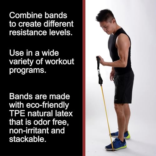 BodyForge Yoga Mat Thick Exercise Mat Thick Non-Slip Extra Thick High-Density Pilates & Resistance Bands Exercise Bands Workout Bands Resistance Bands Exercising Bands Men and Women Work Out Bundle - color: Black