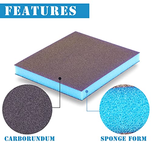 8Pcs 180 Grit Sanding Sponge, Jamiikury Fine Sanding Blocks Washable and Reusable, Wet Dry Sandpaper Sponge for Wood Metal FurniturePaint and Drywall - size: 180 Grits