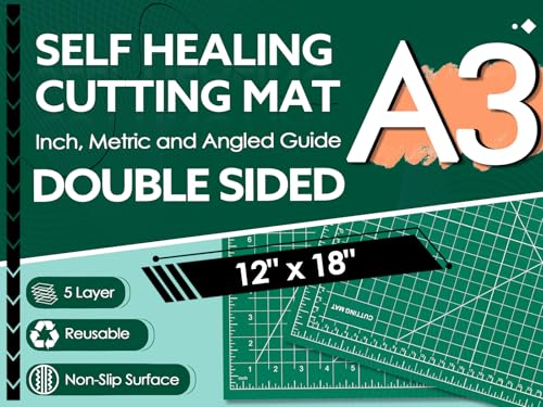 5 Packs Self Healing Cutting Mat Bulk 12"x18" Rotary Cutting Sewing Mats A3 | Cutting Board for Fabric Crafting Sewing Scrapbooking Quilting, Precision Cutting, Double Sided 5-Ply