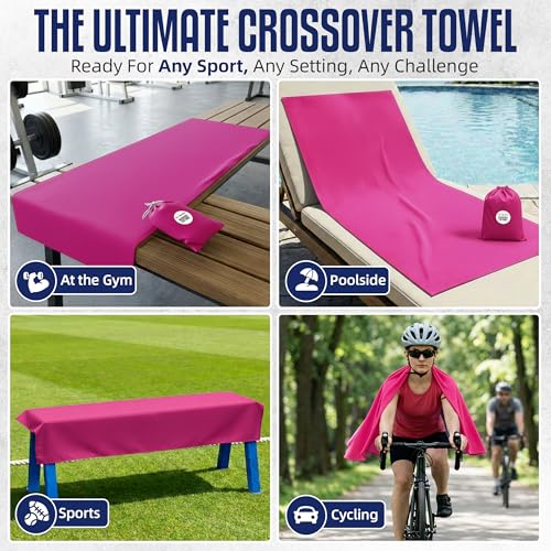 CHEEKY WINX Microfiber Gym Towel – Highly Absorbent Microfiber Sweat Towel, Quick-Dry Lightweight Design, Odour-Resistant Fabric, Matching Carry Bag, Pretty Pink/Blue Back, Regular (90 x 50 cm) - color: Pretty in Pink, size: Regular