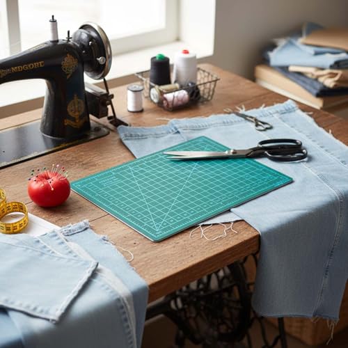 Self Healing Craft Mat, 6" x 8" Rotary Sewing Mat for Crafts, Table Protector Cut Board Cutting Matts for Fabric Leather Cutting Quilting Project, Ideas for DIY Crafts, Children, Hobbyists, A5, Green