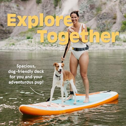 Retrospec Weekender Inflatable Stand Up Paddle Board Includes Paddle, Pump, and Accessories 10’6” Lightweight iSUP, Puncture Resistant Inflatable Paddle Board for Adults - color: Seafoam Tide