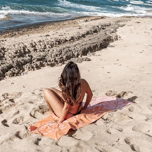 Eunzel 2 Pack Microfiber Beach Towel, Quick Dry Travel Towel Large Sand Free Towel for Beach, Camping, Swim Pool, Gym, Sports& Yoga 71"x32", Palm - color: Palm