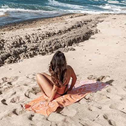 Eunzel 2 Pack Microfiber Beach Towel, Quick Dry Travel Towel Large Sand Free Towel for Beach, Camping, Swim Pool, Gym, Sports& Yoga 71"x32", Palm - color: Palm