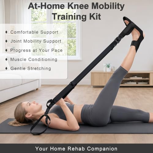 SPRING SEAON Knee Replacement Recovery Aids, Leg Stretcher Strap Kit - color: Black