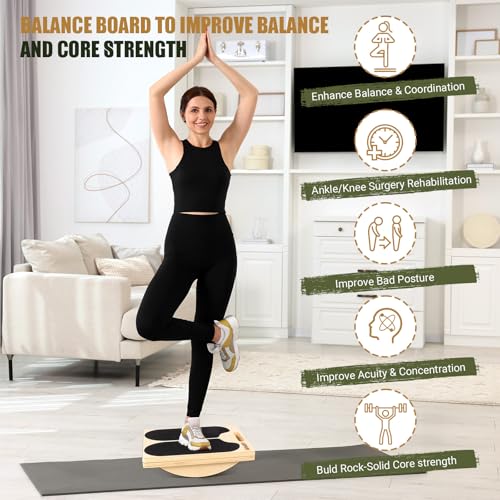 Slant Board Calf Stretching, 300 LBS Capacity Portable Wooden Incline Board