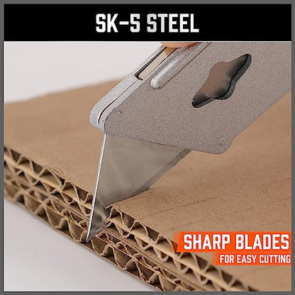 HORUSDY Pack Of 100 Utility Knife Blades, Box Cutter Blades Replacement with Dispenser, SK5 Carbon Steel