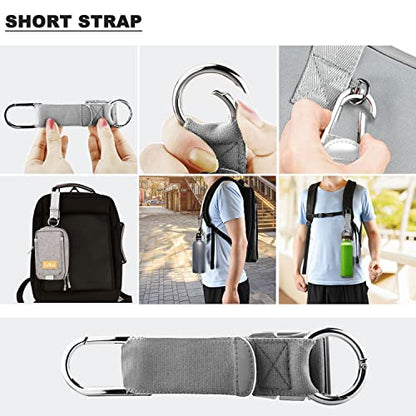 ZINZ Elastic Jacket Gripper Travel Strap with D-Ring Hooks and Buckle, Suitcase Straps Belts Travel Accessories, Makes Your Hands Free - color: Gray