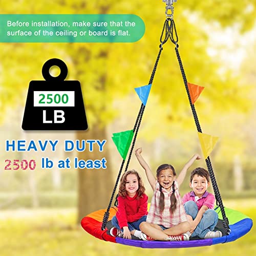 Antirust Swing Hanger Heavy Duty 360°+180°Rotation 1500LB Capacity Wood Playground Yoga Hammock Chair, Rope sandbag Porch Swing - style: 1 Pack