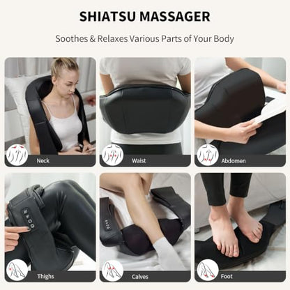 Neck Massager with Heat Deep Tissue Electric 3D Kneading