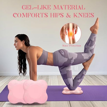 2 Packs Yoga Knee & Elbow Cushions - Extra Thick Foam for Knees, Elbows, Wrists, Hands & Head - Pilates & Kneeling Pads - Support Foam Pads for Women & Men - color: Pink