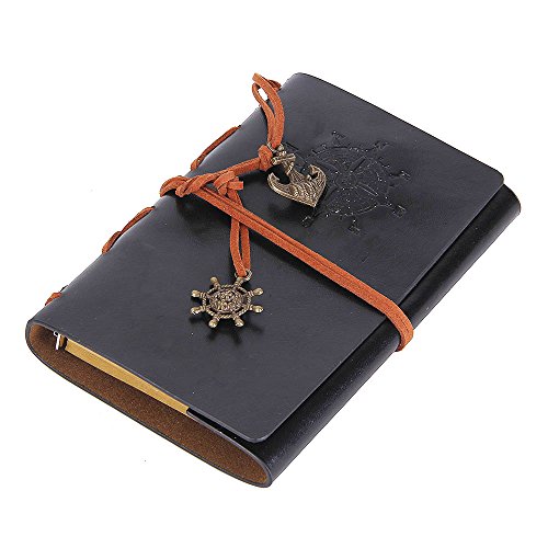 EvZ 7-Inch Refillable A6 Binder Notebook - Premium Vegan Leather Personal Planner, Eco-Friendly Journal with 6-Ring Loose-Leaf System for Writing, Business, and Creative Sketches, Black - color: Black, size: 7 Inches