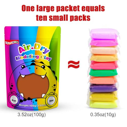 ifergoo 100g Brown Air Dry Clay, 3.5oz DIY Creative Modeling Clay for Kids | Refill Foam Magic Clay for School Art & Craft Project, Slime Supplies, Ultra-light & Soft, Gift for Age 3-12 Boys & Girls - color: Brown/100g