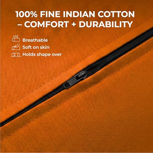 Rectangular Cotton Yoga Bolster, Yoga Pillow, Yoga Cushion, Yin yoga Bolster, Iyengar yoga bolster - color: Orange