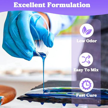 LET'S RESIN 1/2 Gallon Epoxy Resin,Crystal Clear Resin Epoxy Kit for Crafts | Bubble Free Casting Resin, 2 Part Resin and Hardener for DIY Art, Jewelry Making, Coasters, for Beginners & Pros - size: 64oz