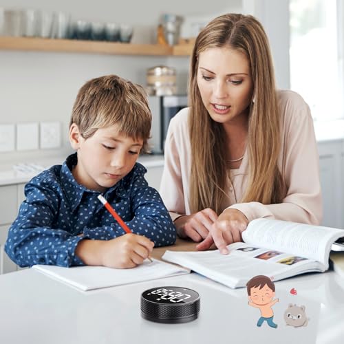 BlueSnail Kitchen Timer with LED Digital Display Smart Efficana for Home Classroom Gym Office, Volume and Brightness Adjustable Productivity Timer (All Black) - color: All Black