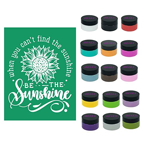 DGAGA 15 Colors Chalk Paste Sets for Stencils, DIY Chalk Craft Paint Kit Art Supplies painting on Home Decor Wood Furniture Chalkboard Fabric Screen Printing Ink 40ml per Jar