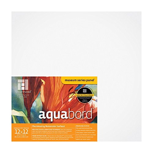 Ampersand Aquabord Panel for Watercolor and Gouache, 7/8 Inch Depth, 12X12 Inch (CBTC1212) - color: Flat Profile, size: 7/8 Inch, 12" x 12"