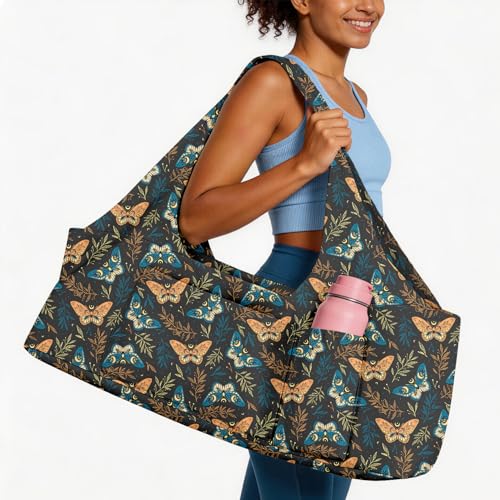 Yoga Mat Bag for Women Men Large Yoga Bag Travel - color: Butterfly