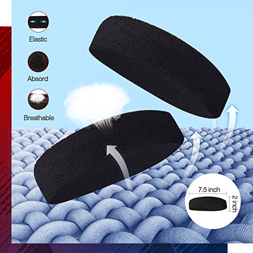 Sweatbands Sports Headband for Men & Women, Moisture Wicking Hairband Athletic Towel Headbands Cotton Head Sweat Bands for Running, Cycling, Yoga, Spa - color: A-mix 4 pcs
