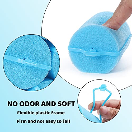 Jumbo Foam Sponge Hair Roller Soft Sleeping rollers Curvy Wavy Hairstyle Curling Hair Styling Tools 24 Pieces Use For Long Hair Short Hair Ladies And Children 2"X2.75"(blue) - color: Blue