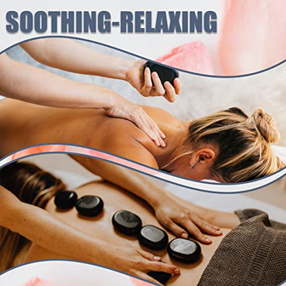 Hot Stones for Massage, 6 Pcs Basalt Massage Hot, Stones Tools for Home Spa, for Muscle Relaxation in The Back, Shoulders, Neck, Legs, Other Joints