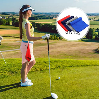 Remagr 4 Pack Golf Towel Microfiber - color: Blue, Navy, Gray, Red