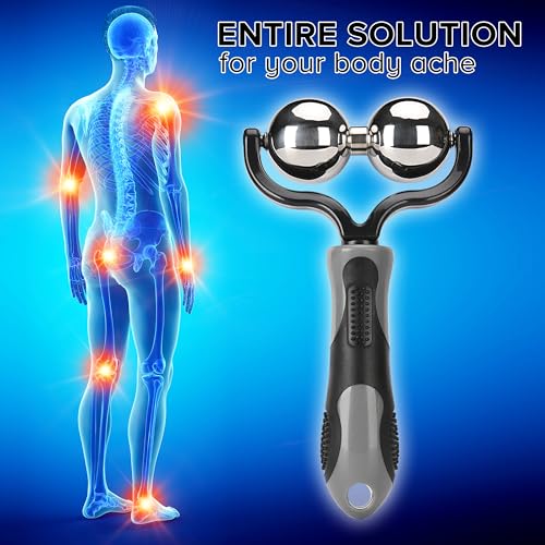 Nobility Massage Ball Roller– Ice Cold and Hot for Deep Tissue and Sore Muscle Relief of Stiffness and Stress, Body, Neck, Back, Foot, Plantar Double Grey - color: Grey