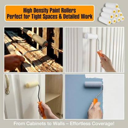 King Origin Foam Paint Roller, 10 Pack, 6 Inch High Density Roller | Foam Paint Roller Covers for Smooth Paint Application, No Lint Shedding on Walls, House - size: 10 PCS, 6"
