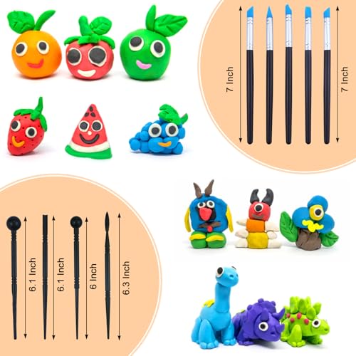 43 PCS Clay Tool,Clay Sculpting Tools Kit with Storage Bag | Texturing&refining ceramics,polymer&air-dry clay.Canvas roll protects tools,Professional tools for crafters&DIY sculpting