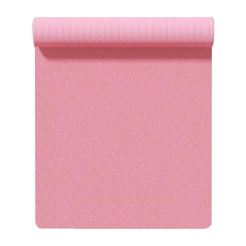 Premium TPE Yoga Mat – 8mm Thick & Double-Sided Non-Slip | Eco-Friendly | Extra Wide 80cm | Joint Protection - color: Pink, size: 72*24*0.31in