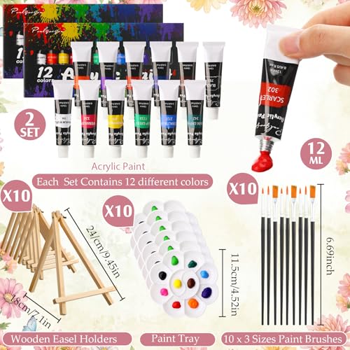 Ctosree 72 Pcs Butterfly Paint and Sip Kit for Adults 8'' x 10'' Pre Drawn Canvas for Painting DIY Pre Printed Canvas for Party Favor Acrylic Painting Kit Wood Easel Brushes Date Night Bulk - style: Butterfly