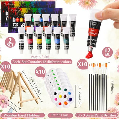Ctosree 72 Pcs Butterfly Paint and Sip Kit for Adults 8'' x 10'' Pre Drawn Canvas for Painting DIY Pre Printed Canvas for Party Favor Acrylic Painting Kit Wood Easel Brushes Date Night Bulk - style: Butterfly