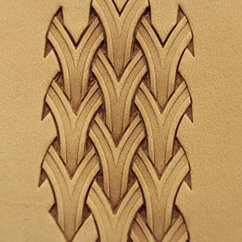 DandS ltd Basket Weave Leather Stamp Tool, Professional Metal Craft Tool for Leatherworking, Embossing, Carving & Stamping Projects, Belts, Wallets & DIY, Compatible with Mallet, #163B