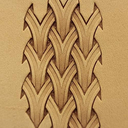 DandS ltd Basket Weave Leather Stamp Tool, Professional Metal Craft Tool for Leatherworking, Embossing, Carving & Stamping Projects, Belts, Wallets & DIY, Compatible with Mallet, #163B