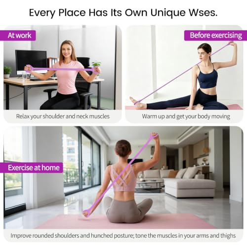 Figure 8 Resistance Bands 2 Pack, Silicone Anti-Slip for Yoga