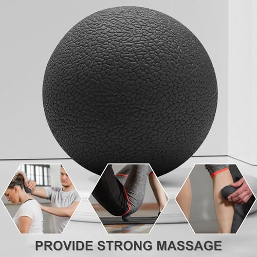 LEZER, Trigger Massage Point, Manual Massage Ball, Muscle Knots Relief Tool, Myofascial Release, Physical Therapy, Plantar Fasciitis, Set of 2 (Blue Trigger and Black Ball) - style: 08 - Trigger Blue + Hard Ball
