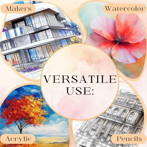Watercolor Journal Sketchbook 5.5x8.2 24 Sheets Navy Blue | Cotton paper, 140 LB 300 GSM, Linen cover, Tap Water Pen, Travel sketching - color: Navy Blue, size: 5.5x 8.2 Inch