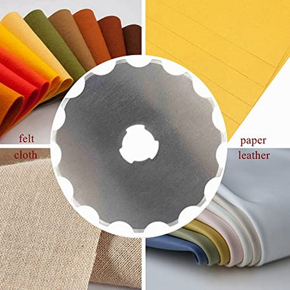 Rotary Cutter Blades Fits Olfa,Fiskars,DAFA by JOMOSART,45mm Blades Rotary Cutter for Quilting Scrapbooking Sewing Arts Crafts,Truecut Replacement for Quilting Fabric,Paper etc