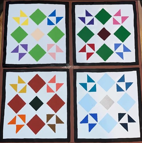 Barn Quilt Stencils for Crafts 12” Quilt Block Stencil | Reusable Drawing Templates for Painting on Wood Wall Canvas Fabric - style: Quilt Block