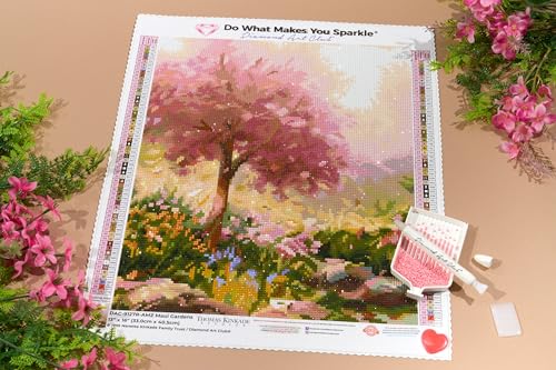 DIAMOND ART CLUB Maui Gardens Diamond Art Kits for Adults | Premium Diamond Painting Kit, Fun DIY Crafts for Adults, Round Diamond Art Canvas by Thomas Kinkade, 13" x 16" - color: Maui Gardens