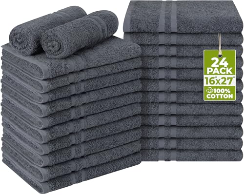 Utopia Towels Bleach Proof Salon Towels, Pack of 24, 16x27 in, Dark Grey - color: Dark Grey, size: 24 Pack