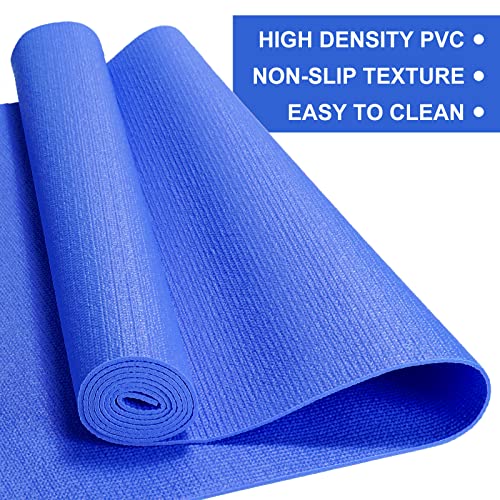 Funtery 3 mm Thin Yoga Mats Bulk, 68 x 24 in - color: Dark Blue