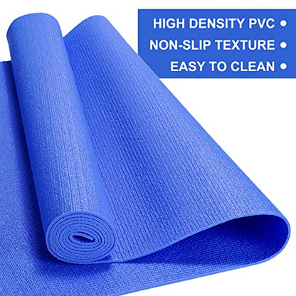 Funtery 3 mm Thin Yoga Mats Bulk, 68 x 24 in - color: Dark Blue