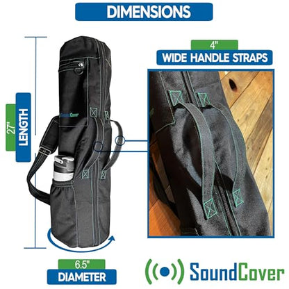 Extra Long Yoga Mat Bag for Men & Women, 3 Pockets, Full Zipper Water Resistant 600D Material, Large Water Bottle Pocket, Yoga Mat Carrier with Handles, Padded Shoulder Strap & Ventilation Vents