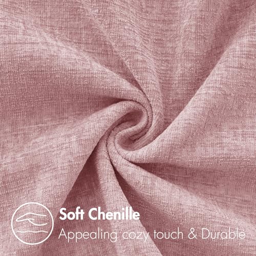 MIULEE Soft Chenille Throw Pillow Covers Blush Pink 16x16 Inch Pack of 2 | Modern Home Decor, Classic Decorative Pillows, Solid Dyed Cases, Boho Couch Cushion Covers for Sofa Bed Living Room - color: Blush Pink, size: 16" x 16" (Pack of 2)