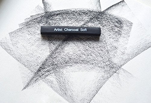 Artist Compressed Charcoal Sticks for Sketching, Drawing, Shading, Soft, Medium, Hard, Art Supplies Sketch Kits Tools, 6-Piece Boxed