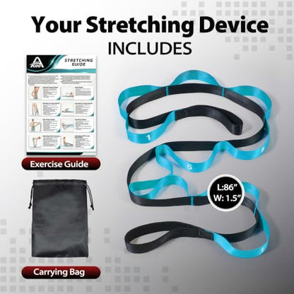 Acozycoo Stretching Strap with Loops for Physical Therapy,Knee,Calf,Back - color: Blue, size: Length: 86 Inch, Width: 1.5 Inch
